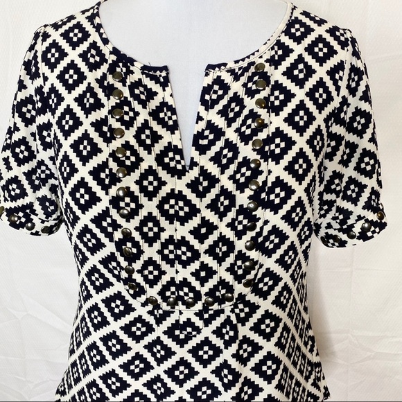 41 Hawthorn Tunic Top Blouse - Black White - L - Picture 6 of 7